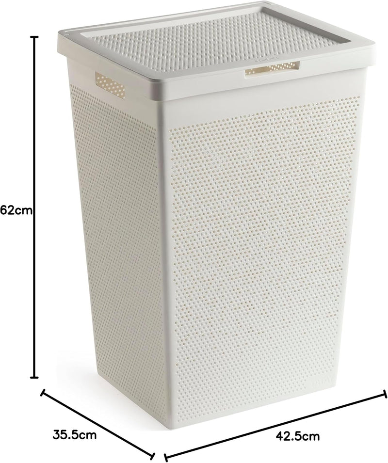 TATAY LAUNDARY HAMPER 40L BOHAL SKY WHITE, MADE IN SPAIN