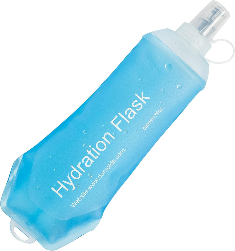 Soft Flask, TPU Foldable Running Hydration Flask, Soft Collapsible Water Bottle for Hydration Pack Cycling Marathon Running Hiking - 500ML
