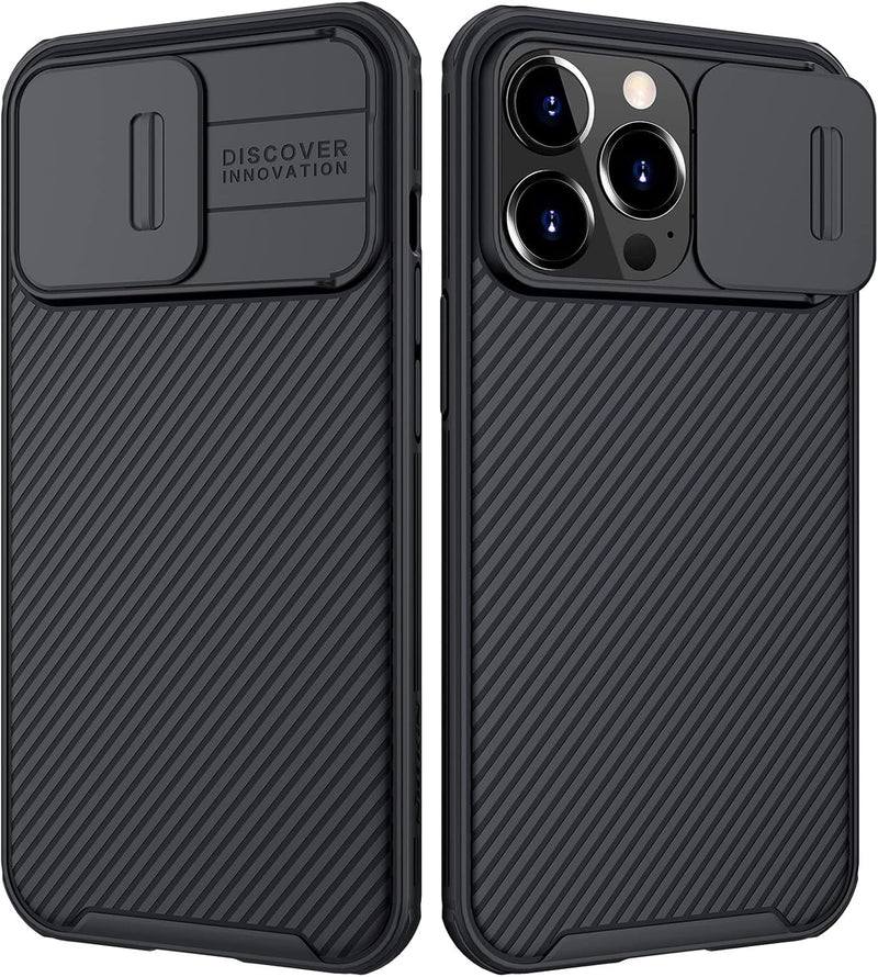 Nillkin For Iphone 13 Pro Case With Slide Camera Cover, Shockproof, Lens Protection, Heavy Duty Protective Bumper Hard Pc Back And Soft Silicone Edge 6.1 Inch 2021 Black - Black 6.1 inch