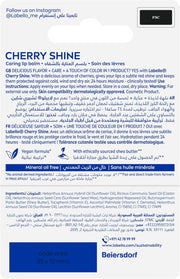 Cherry Shine Lip Balm, 24H Melt-In Moisture, with Shea Butter and Natural Oils Enriched with Vitamins, with Natural Ingredients, Mineral Oil Free, Vegan, 4.8g