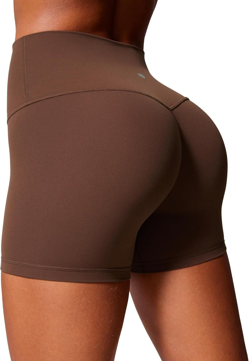 CRZ YOGA Womens Butterlift High Waist Scrunch Butt Biker Shorts 4 Inches - No Front Seam Workout Yoga Gym Booty Shorts