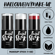 Spooktacular Creations 3 PCS Halloween Makeup Face Body Paint Set Foundation Makeup Waterproof Stick Kit Halloween Eye SFX Zombie Cosplay for Adult Party Dress Up (Black White Red)