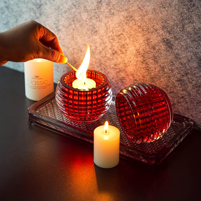 kanpura Clear Round Glass Votive Candle Holders 1pc, Fall Tea Light Candle Holder for Wedding Table, Votive for Birthday Party Decor