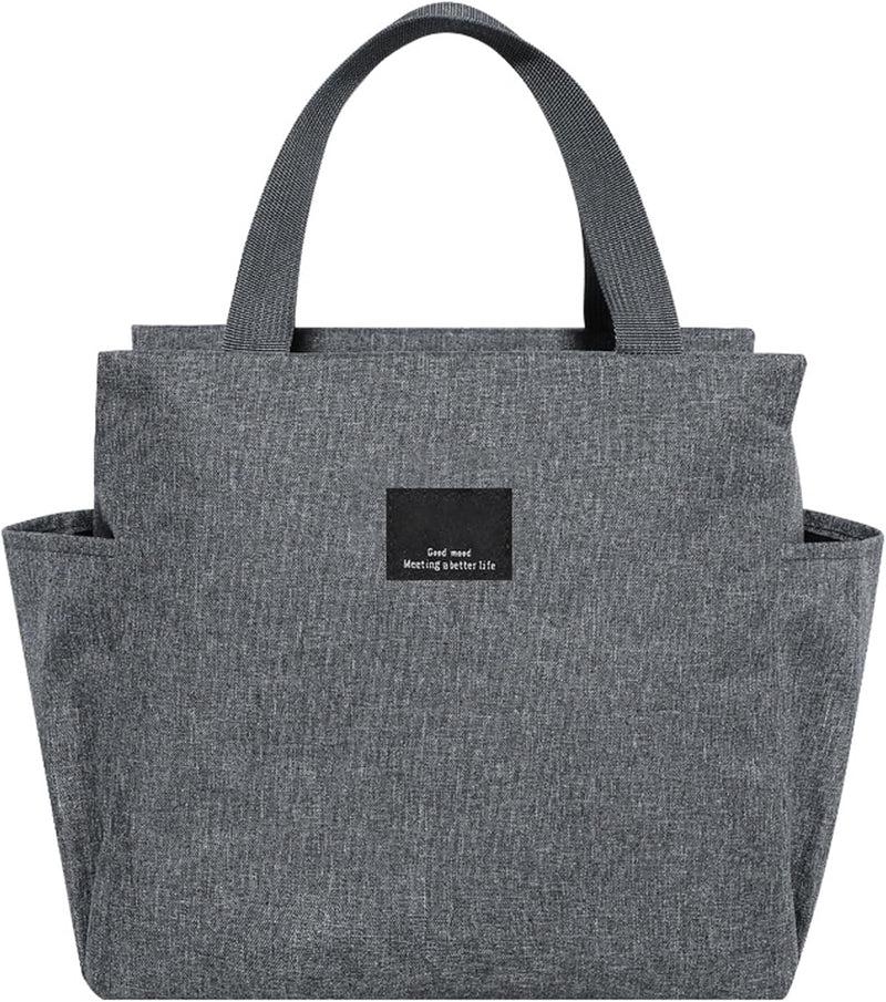 Insulated Lunch Bag,Cartoon Small Bento Tote Bag for Kids Girls & Students, Waterproof Cute Thermal Lunch Box Bag for School, Work, Picnic & Outdoor Activities(Dinosaur) - Grey-3