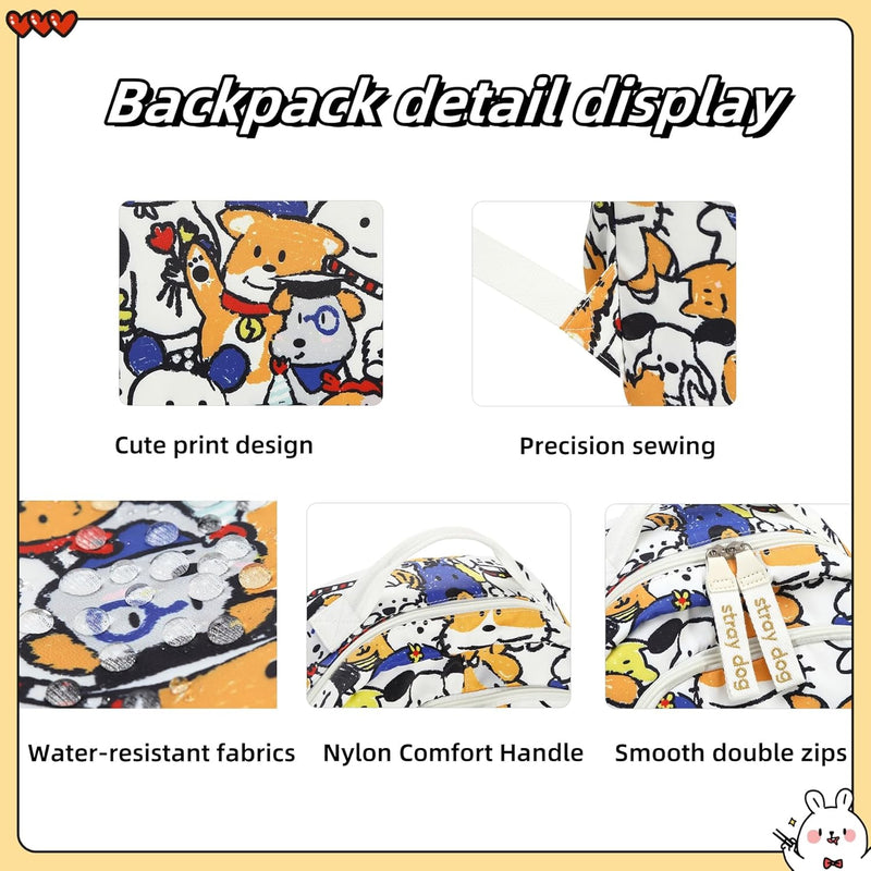 Mfikaryi Cute Cat Casual Daypack Teens Elementary School Backpack Students Bookbag for Girls Boys…