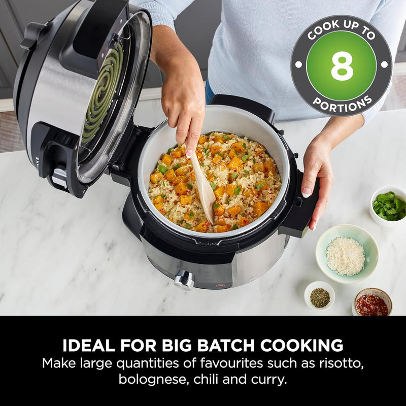 Foodi Ultimate 9-In-1 Multi Cooker With Crisping, Keep Warm Setting, One Pot Meals, 1760 Watts, 7.5 Litre Capacity, Recipie Guide, Black, OP500ME, 2 Years Warranty