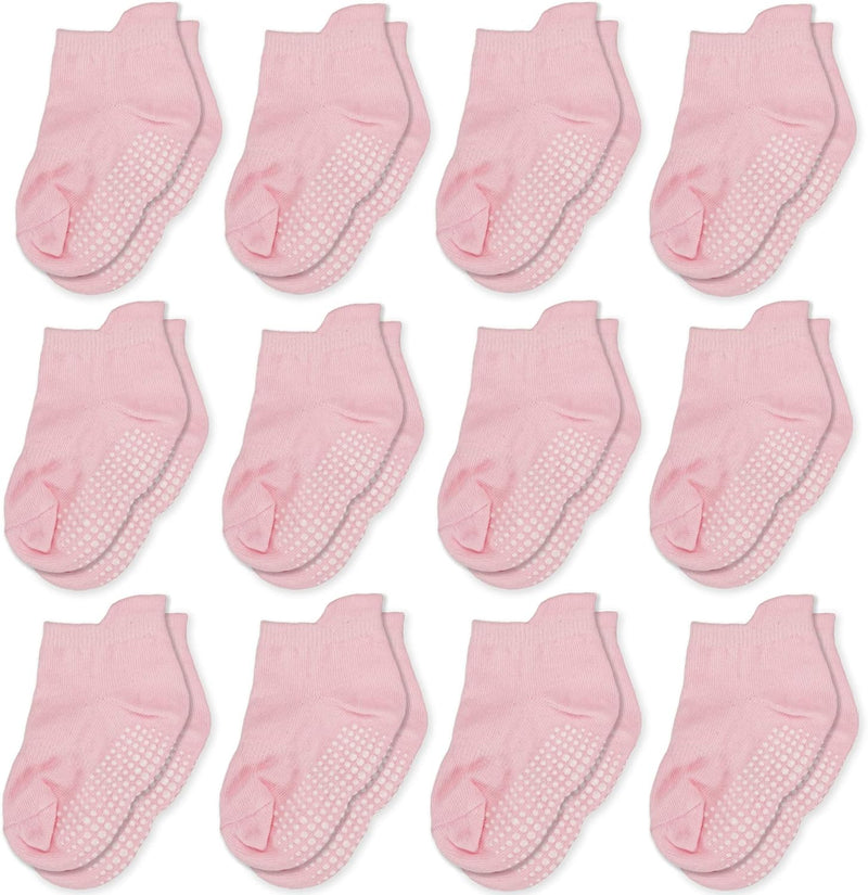 CozyWay Non-Slip Socks with Grippers - Ankle Style for Little Girls and Boys, Infants, Toddlers, Children