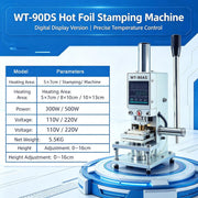 Adjustable 0-16cm Embossing Hot Foil Stamping Machine 14x22x36cm Bronzing Machine Manual Leather PVC Paper Logo Stamper with Temperature Control