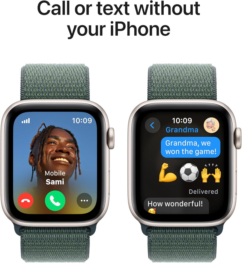 Apple Watch SE (2nd Gen) GPS + Cellular 40mm Smartwatch with Silver Aluminium Case with Denim Sport Band - M/L. Fitness and Sleep Trackers, Crash Detection, Heart Rate Monitor, Retina Display
