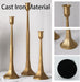 KASTWAVE Iron Taper Candle Holder, Set of 3 Gold Candlestick Holders Decorative Candle Stand, Tapered Candle Holders Tall Set for Wedding, Dining Table, Home Decoration, Party - Antique Brass