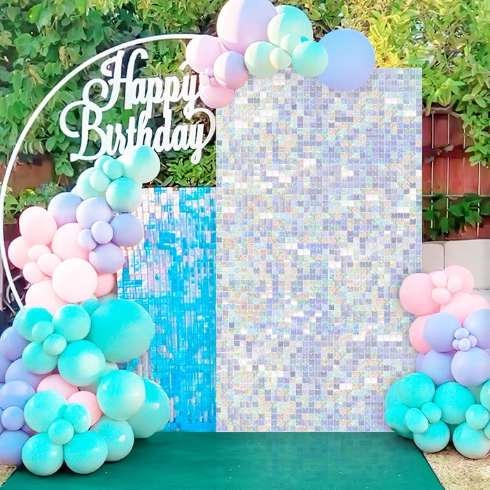 LuoluoHouse Shimmer Wall Panel Sequin Backdrop 36 Panel Birthday Wedding Background Decoration Walls Anniversary Engagement Decorations