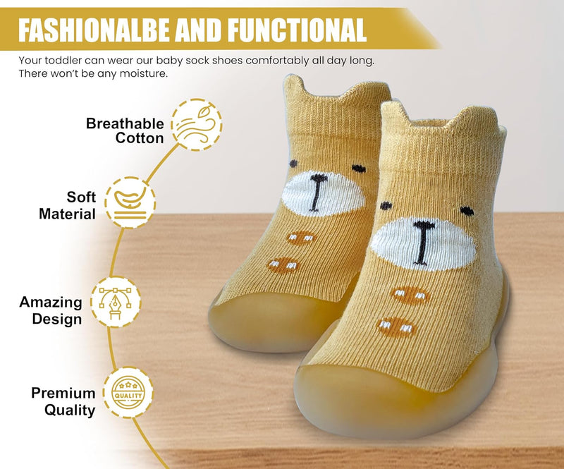 Dookeh Baby Sock Shoes Boys Girls First Walking Shoes Non-Slip Slippers Soft Sole Sneakers Toddler Infant Babygirl