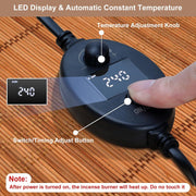 Ceramic Electric Incense Burner with LED Display, Resin Burner, Timing Temperature Adjustment, Electronic Aroma Diffuser For Indoor Air Purification, Home Decoration, Meditation, Yoga