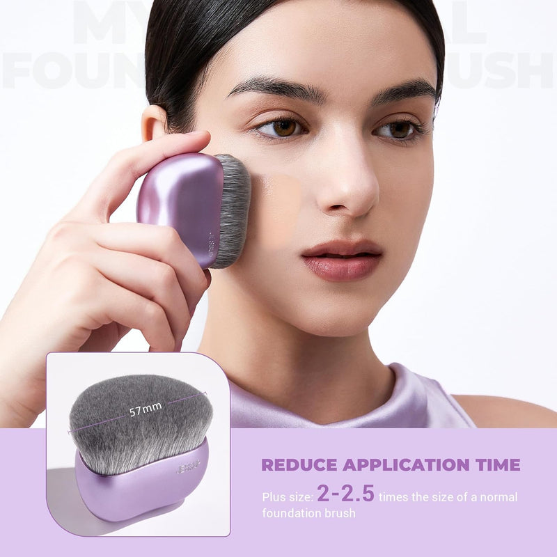 Jessup Makeup Brush Foundation Brush with Makeup Sponge 1pc Kabuki Brush for Liquid, Cream or Flawless Powder Cosmetics Face Boby Brush, T882