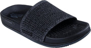 On-the-go Arch Fit Hyper Slide W/Heather Knit womens Slide Sandal - Black/Grey