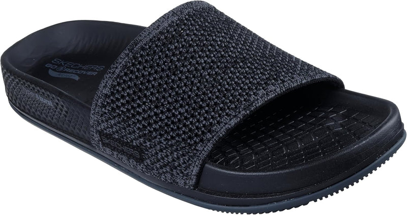 On-the-go Arch Fit Hyper Slide W/Heather Knit womens Slide Sandal - Black/Grey