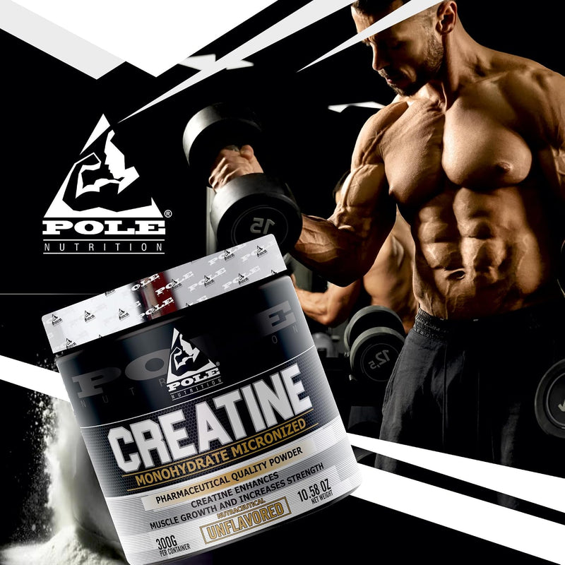 Pole Nutrition Creatine Monohydrate Micronized Powder, Unflavoured, 300g