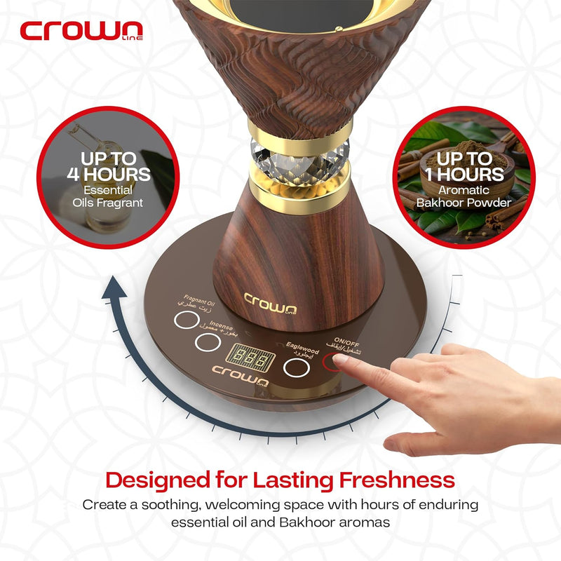 Electric Incense Bakhoor Burner Strix 5 Pole Control with Temperature Regulation Lasting Freshness Upto 4 Hours For Fragrance Oil, Incense & Eaglewood IB-413 1 Year Brand Warranty