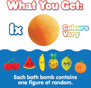 Zimpli Bath Bomb Large Fruity Surprise for Children, 6 Surprise Fruit Toys to Collect, One for Bath Bomb, Collectible Toy, Bath Bomb Gift - Grande