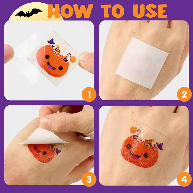 JOYIN 300+ Assorted Halloween Temporary Tattoos including Glow in the Dark Tattoos for Kids Halloween Trick or Treat Party Supplies, Class Hang out Give away Treat