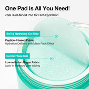 PDRN 100 Hyaluronic Acid Glow Pad, Glow-Plumping Korean Face Care for Daily Skincare & Makeup Prep, Dual-Sided TonerPad for Radiant Skin & Deep Hydration (180ml, 60 Pads)