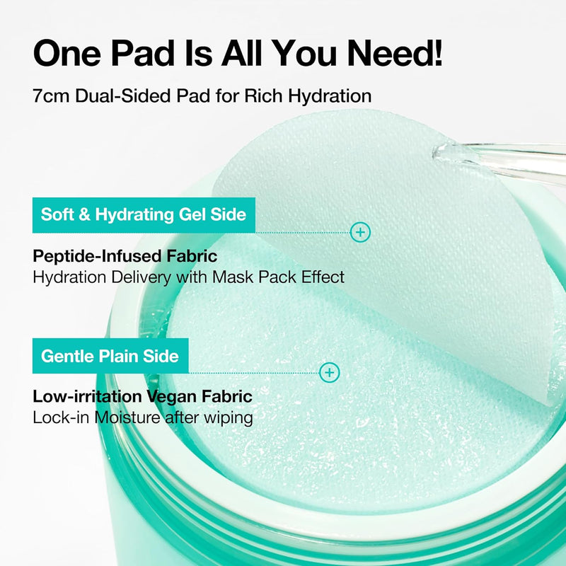 PDRN 100 Hyaluronic Acid Glow Pad, Glow-Plumping Korean Face Care for Daily Skincare & Makeup Prep, Dual-Sided TonerPad for Radiant Skin & Deep Hydration (180ml, 60 Pads)