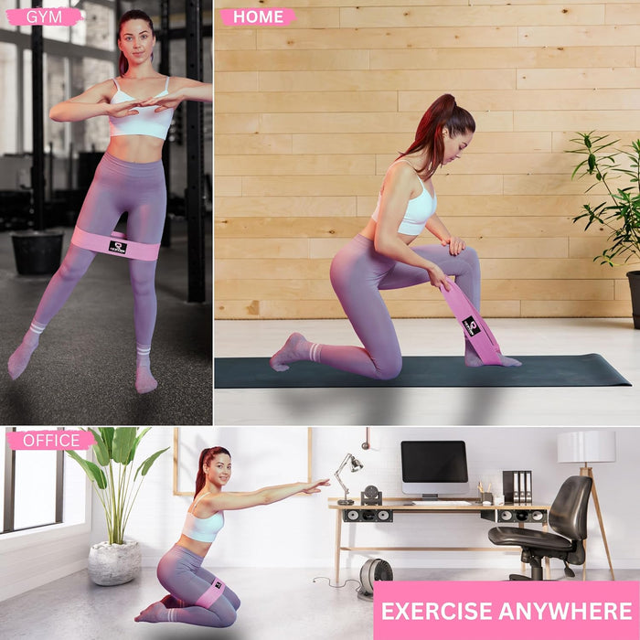 3 Sets Resistance Bands | Glutes, Hips and Legs Exercise Band | Ideal for Home Gym Fitness, Yoga, Pilates & Workout | Women and Men Non-Slip Booty Band | Physio Resistant Loop