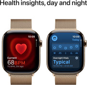Apple Watch Series 10 GPS + Cellular 46 mm Smartwatch with Gold Titanium Case with Gold Milanese Loop - M/L. Fitness Tracker, ECG App, Always-On Retina Display, Carbon Neutral