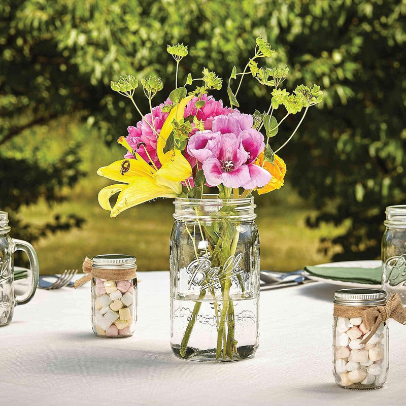 Premify 4pcs 32oz Glass Mason Jars with Airtight Lids Large Wide Mouth Canning Jars For Food Storage, Pickling, Fermenting, and Preserving -Clear Glass Containers for Kitchen Organization