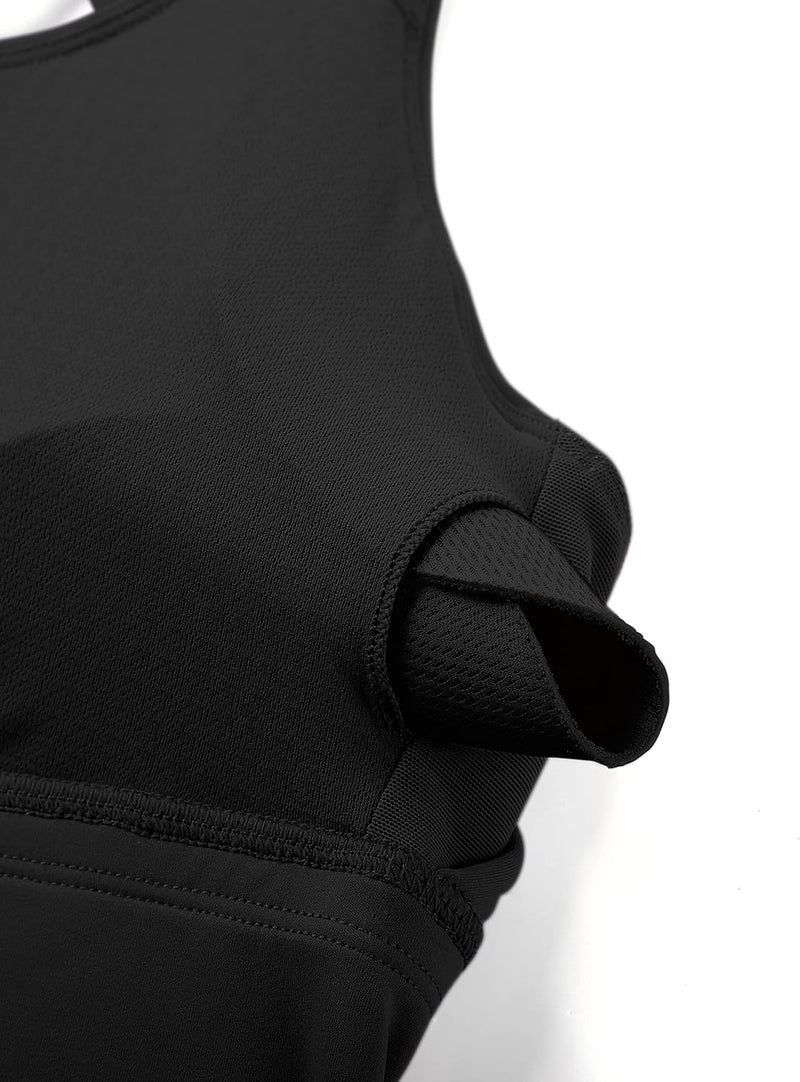 CRZ YOGA Women's Longline Strappy Sports Bras for Women Wirefree Padded Yoga Bras Tops
