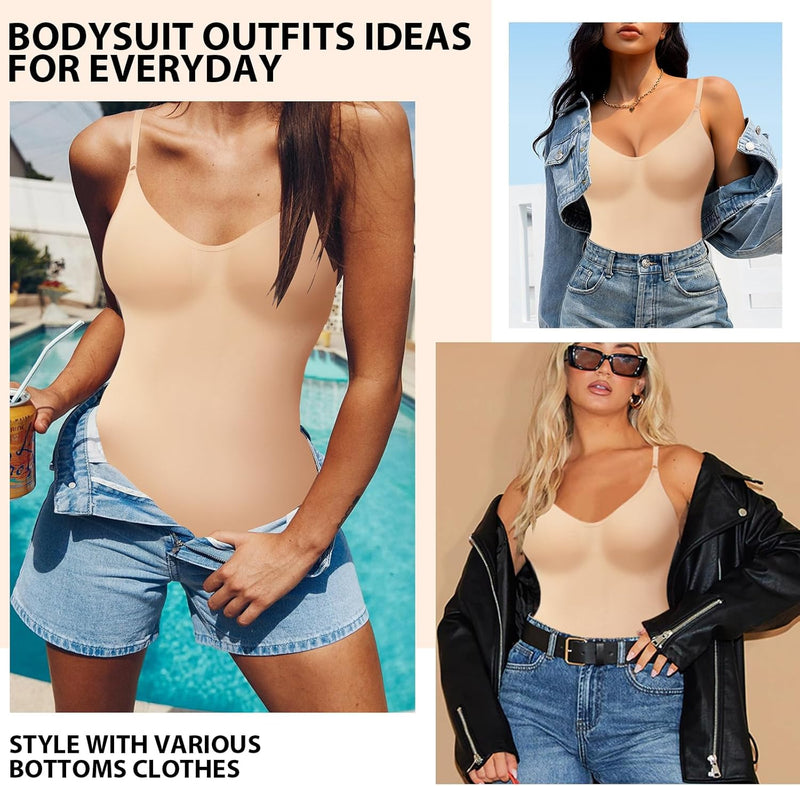 Strapless Shapewear Bodysuit Tummy Control Full Body Shapewear Seamless Butt Lifter Mid Thigh Jumpsuit Tops