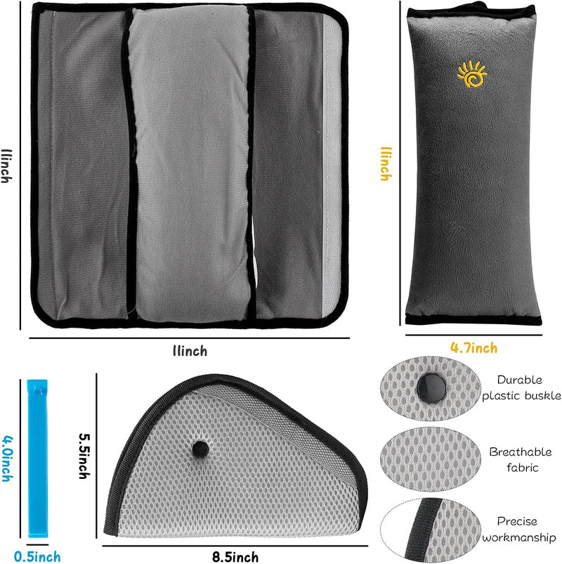 ExpressShop Seat Belt Pillow Car Seat Belt for Kids, Adjust Vehicle Shoulder Pads Safety Belt Protector Cushion Plush Soft Auto Seat Belt Strap Cover Headrest Neck Support for Children (4Pack)