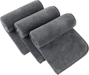 SINLAND Microfiber Face Towels Ultra Soft Facial Washcloths Face Cloth for Bath 12Inch x 12Inch 6 Pack - grey, Dark Grey 16Inch x 30Inch