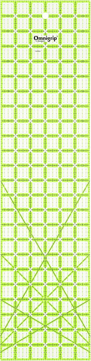 Omnigrid Non-Slip Ruler, 5" Square Sewing and Quilting Supplies - Rectangle 6" x 24"