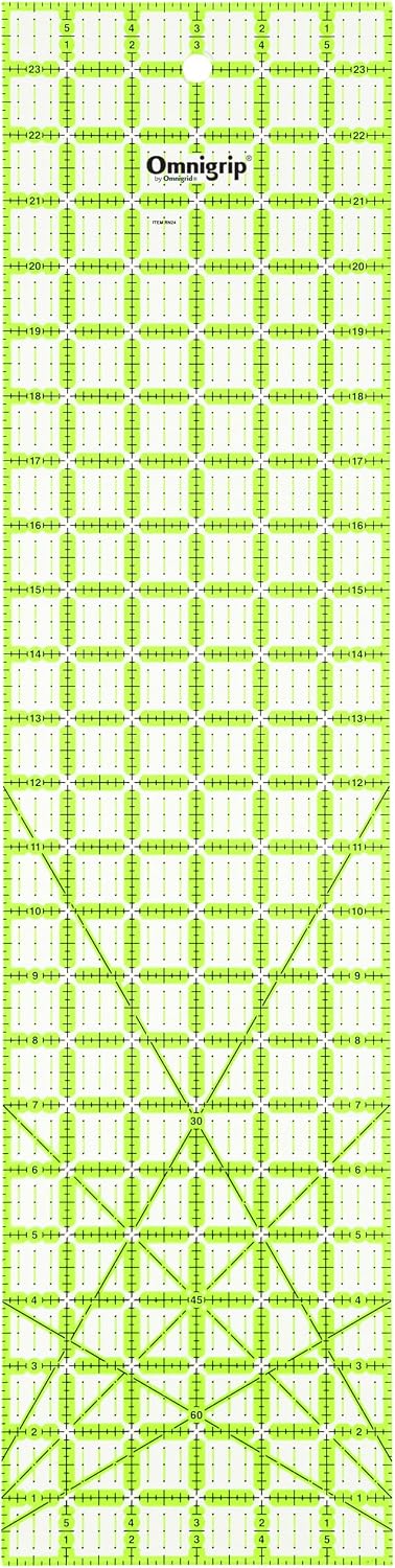 Omnigrid Non-Slip Ruler, 5" Square Sewing and Quilting Supplies - Rectangle 6" x 24"