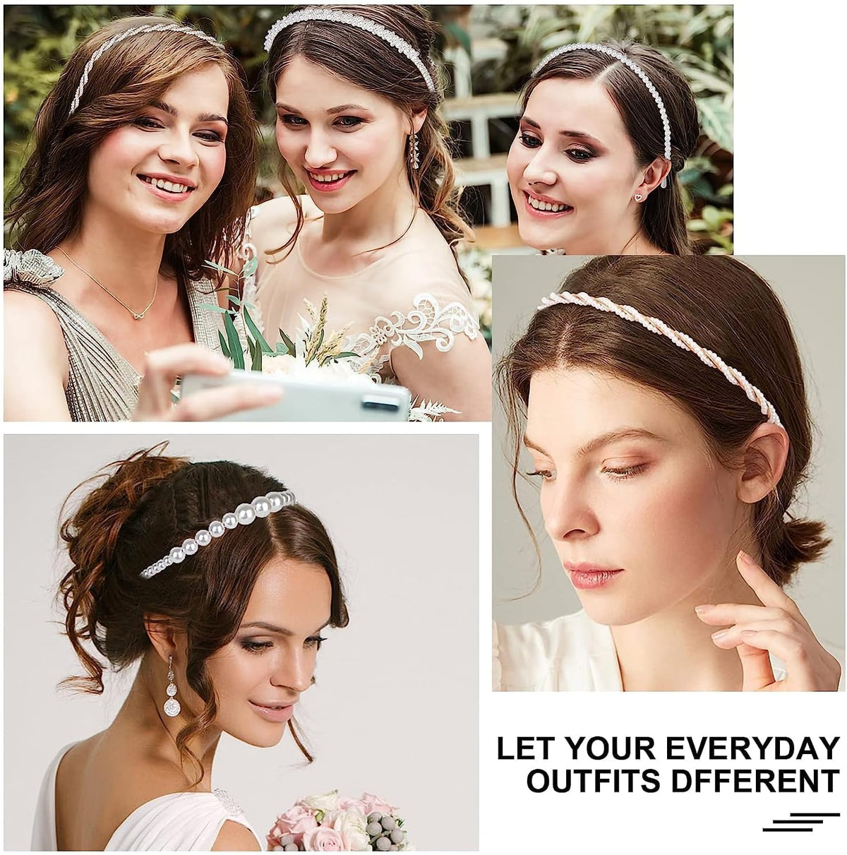 Shining Diva Fashion 4 Pcs Headbands Stylish Pearl Hairbands Hair Accessories Hair Bands for Women Girls (14967hb) – image 8