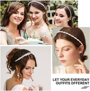 Shining Diva Fashion 4 Pcs Headbands Stylish Pearl Hairbands Hair Accessories Hair Bands for Women Girls (14967hb)