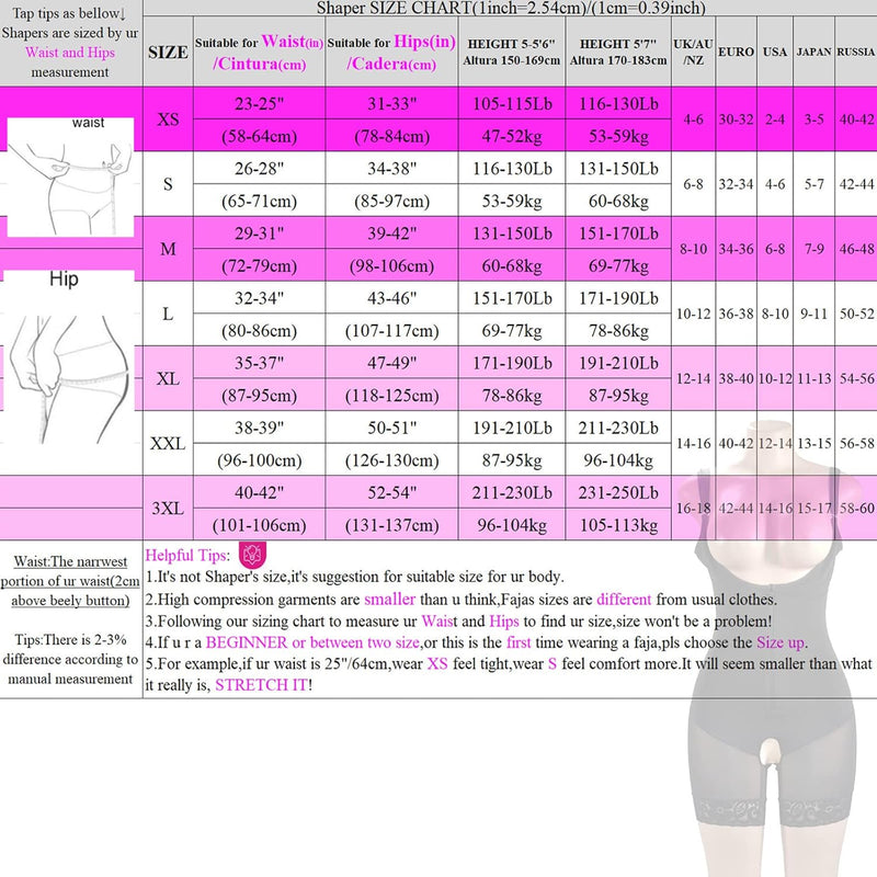 Full Shapewear for Women, Tummy Control Women Body Shaper Fajas Colombianas Waist Trainer Butt Lifter Thigh Slimmer Post Surgery Compression Garment