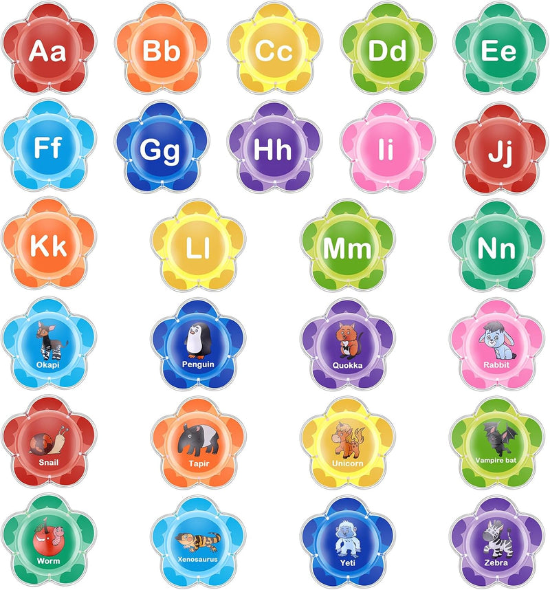 Animal Alphabet Double Sided Bath Toys with Storage Bag,Floating Spelling Bath Letters for Water Toys for Toddlers 1-3,Baby Pool Float Beach Essentials Gifts for Babies