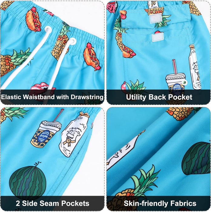 Maeau Men Swim Beach Shorts Quick Dry Swimming Trunks Drawstring Surfing Board Shorts