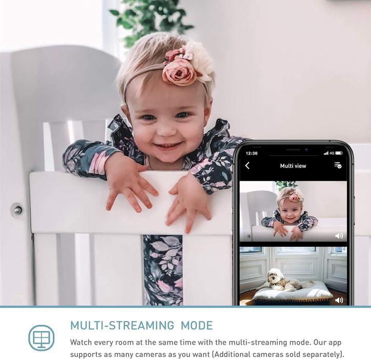 Lollipop Wall Mount HD WiFi Video Monitor with 2 Supports Cameras (Turquoise)