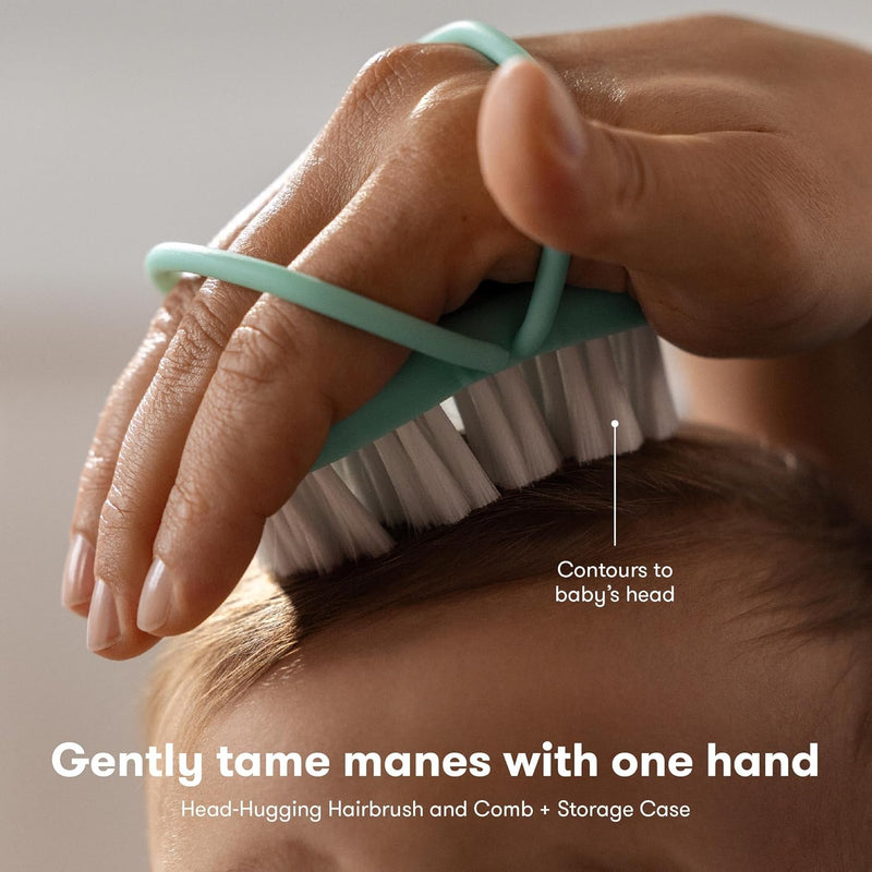 Frida Baby Grooming Kit Includes Finger Brush With Storage Stand Hair Brush With Case Styling Hair Comb Easy Grip Nail Scissors With Nail File And Case