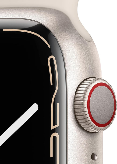Apple Watch Series 7 (GPS + Cellular, 45mm) Smart watch - Graphite Stainless Steel Case with Midnight Sport Band - Regular. Fitness Tracker, Blood Oxygen & ECG Apps, Water Resistant (Renewed)