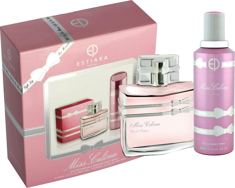 Estiara Miss Celina 2 Piece Gift Sets For Women - Eau De Parfum 100ML + 200ML Perfume Body Spray - perfume for women