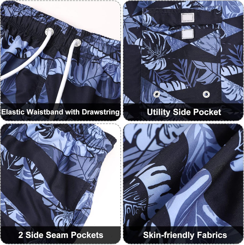Maeau Men Swim Beach Shorts Quick Dry Swimming Trunks Drawstring Surfing Board Shorts