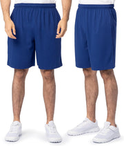 mens Eversoft Cotton Shorts With Pockets (S - 4xl) Casual Shorts - 2 Pack - Blue