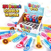 24Pcs Donut Bubble Wands for Kids Bubbles Bulk Party Favors Toy Carnival Prizes Goody Bag Fillers Stuffers Donut Party Favors Birthday Gift Summer Outdoor Pool Beach Mini Bubble for Boys Girls