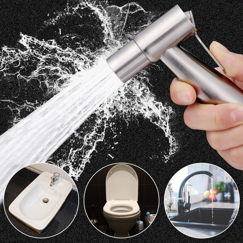 1Pieces Bidet Sprayer Head Stainless Steel Bidet Attachment for Toilet Handheld Bidet Sprayer Cloth Bathroom Diaper Sprayer for Kitchen and Toilet adjustable Water Pressure Control