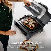 Ninja Foodi Smart XL 6-in-1 Indoor Grill with Air Fry, Roast, Bake, Broil, & Dehydrate, Foodi Smart Thermometer, 2nd Generation, Black/Silver, DG551ME, 2 Years Warranty