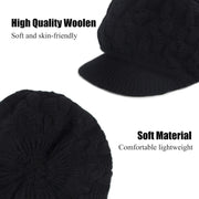 Muryobao Women's Winter Warm Slouchy Cable Knit Beanie Skull Hat with Visor